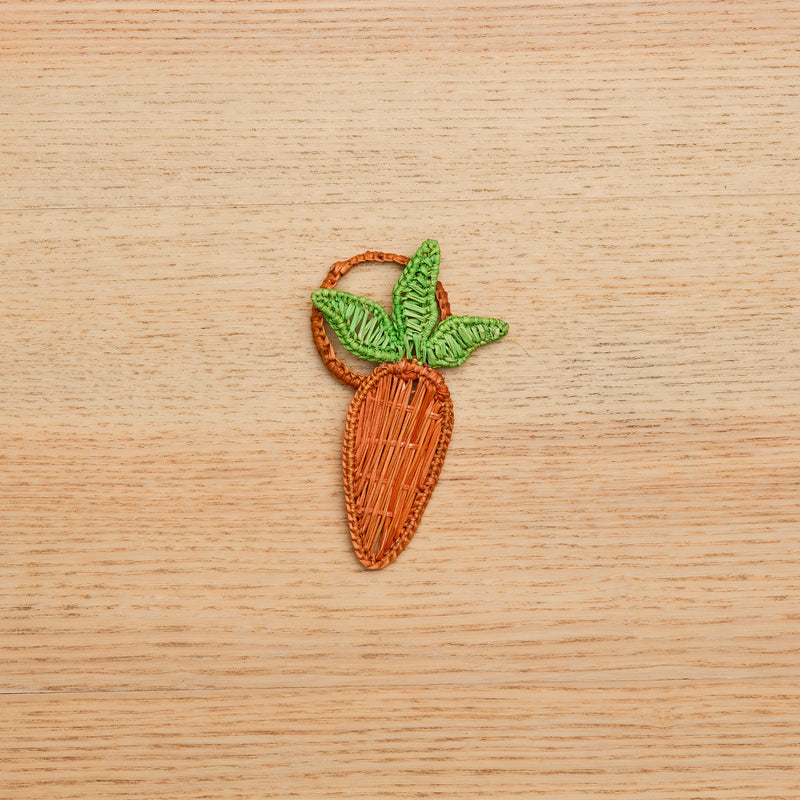 Carrot Napkin Ring – 3.5” Handwoven Iraca Palm – Artisan Spring Table Decor from Colombia