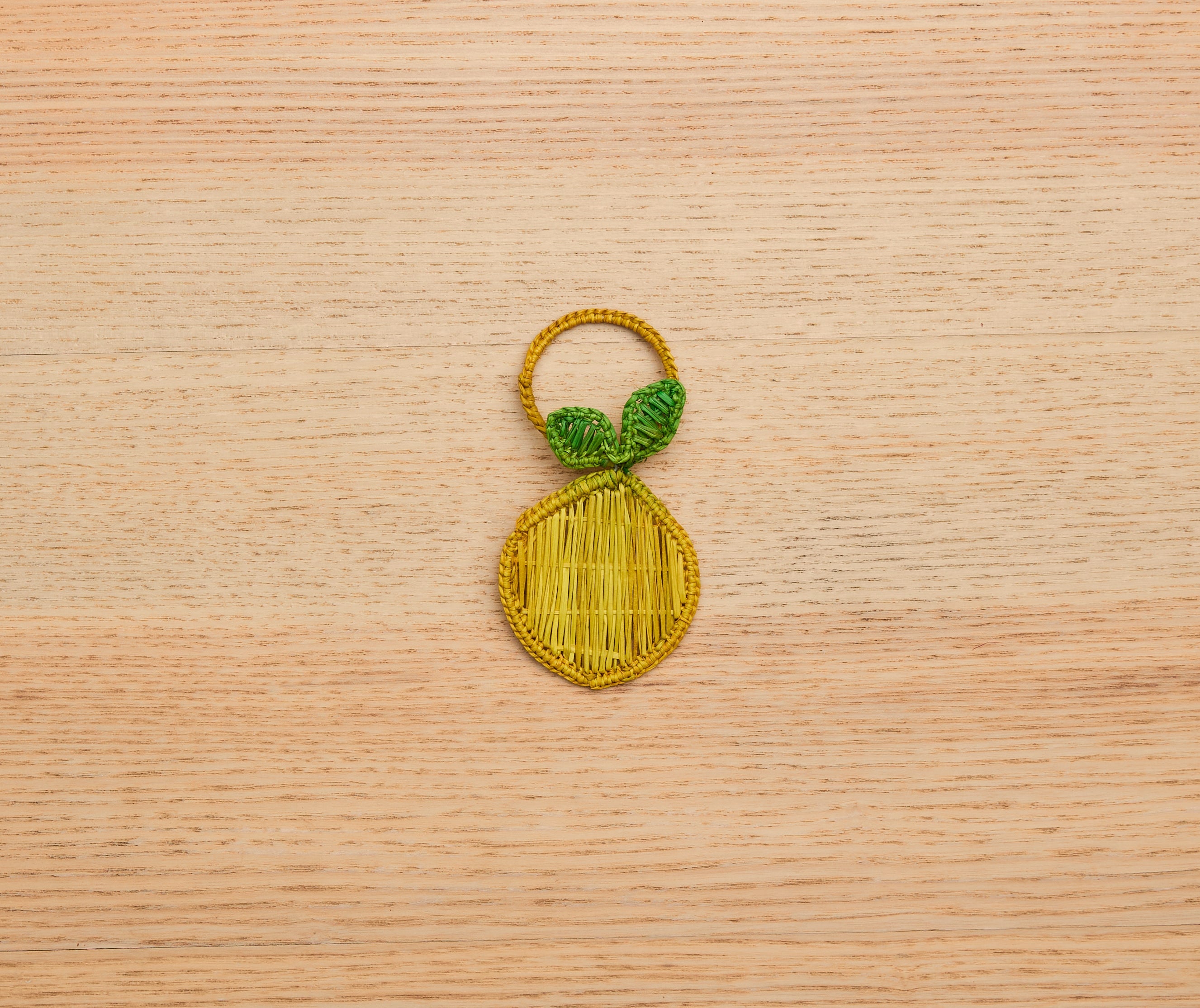Lemon Napkin Ring – 3.5” Handwoven Iraca Palm – Artisan Summer Table Decor from Colombia