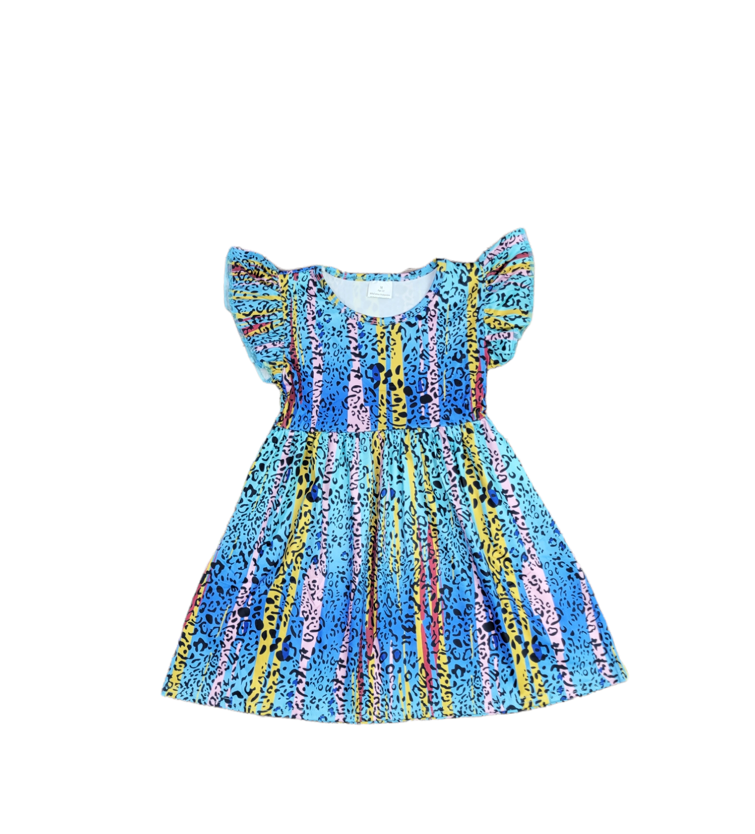 Wild Blue Milk Silk Long Flutter Dress