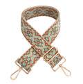 Mint & Beige Medallion Bag Strap - Gold Hardware