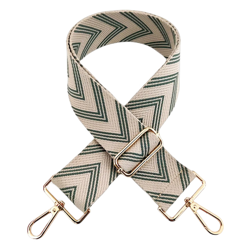 Emerald (Green) Chevron Stripe - Gold Hardware