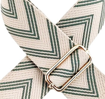 Emerald (Green) Chevron Stripe - Gold Hardware