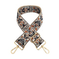 Gray & Brown Western Design Bag Strap - Gold Hardware
