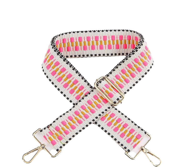 Neon Embroidered Bag Strap - Gold Hardware