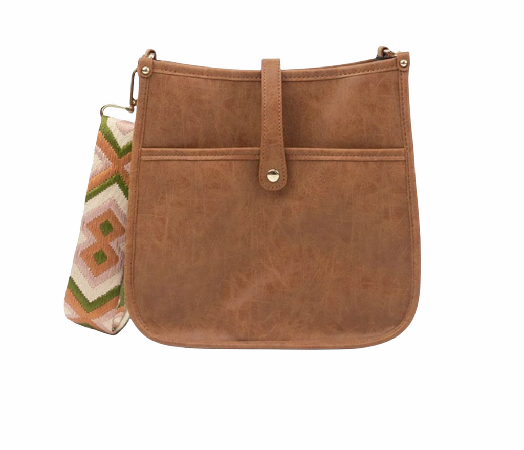 The Mia Vegan Leather Crossbody Bag (BROWN) - Pick Your Strap