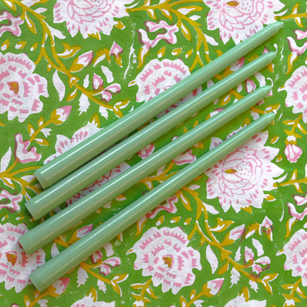 Extra Tall Pistachio Cream Taper Candle, 1 Case of 25 Candles (4 in each pack)