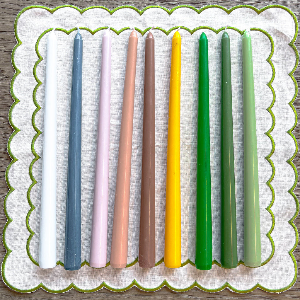 Extra Tall Pistachio Cream Taper Candle, 1 Case of 25 Candles (4 in each pack)