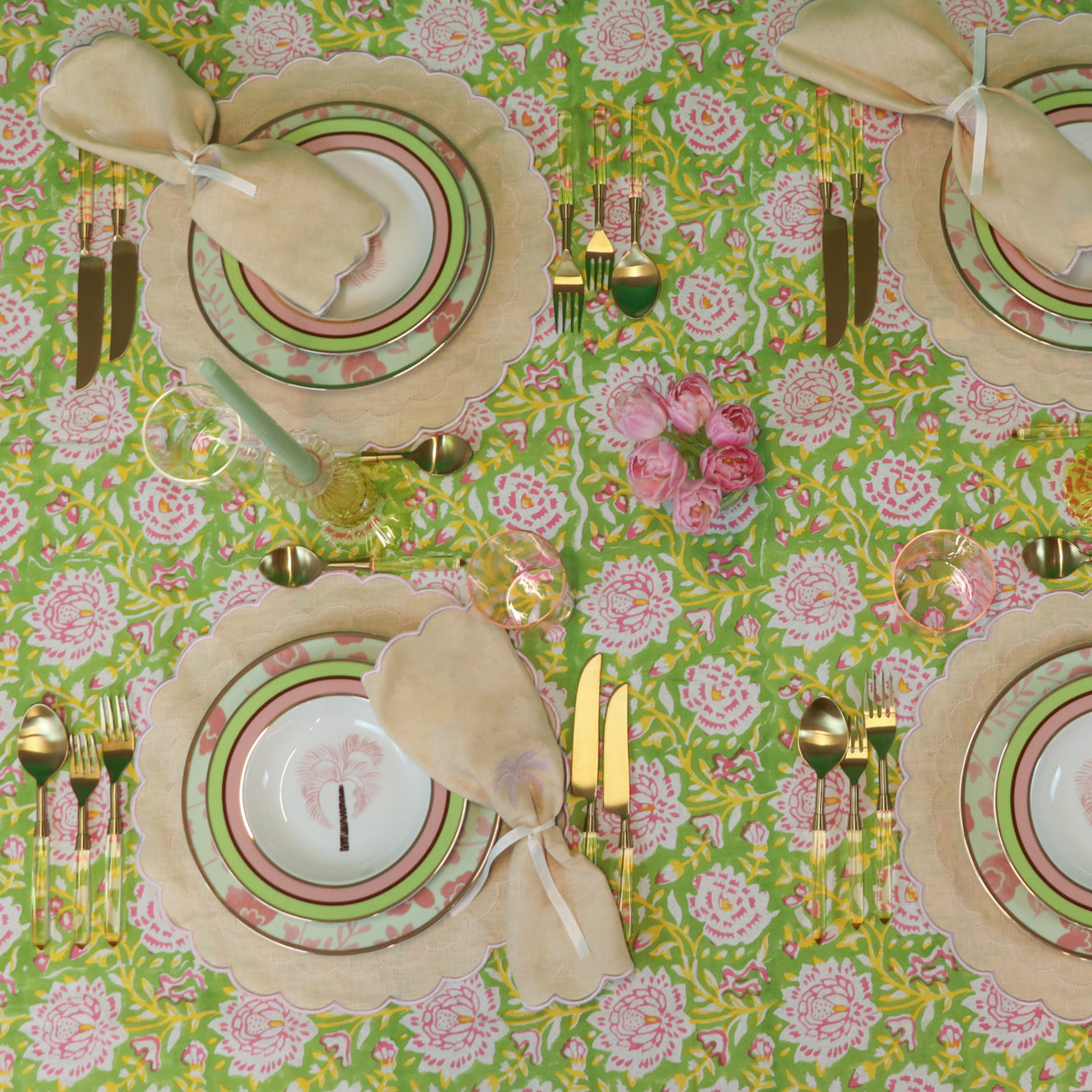Pistachio & Lychee Palm Soup Bowl - Set of 4
