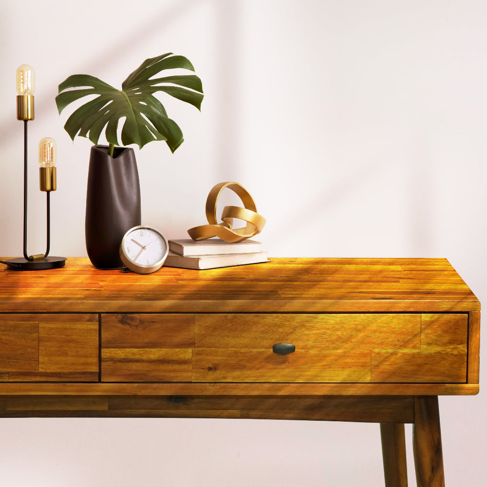 Acacia Lagom 48" Solid Wood Work Desk with Drawers