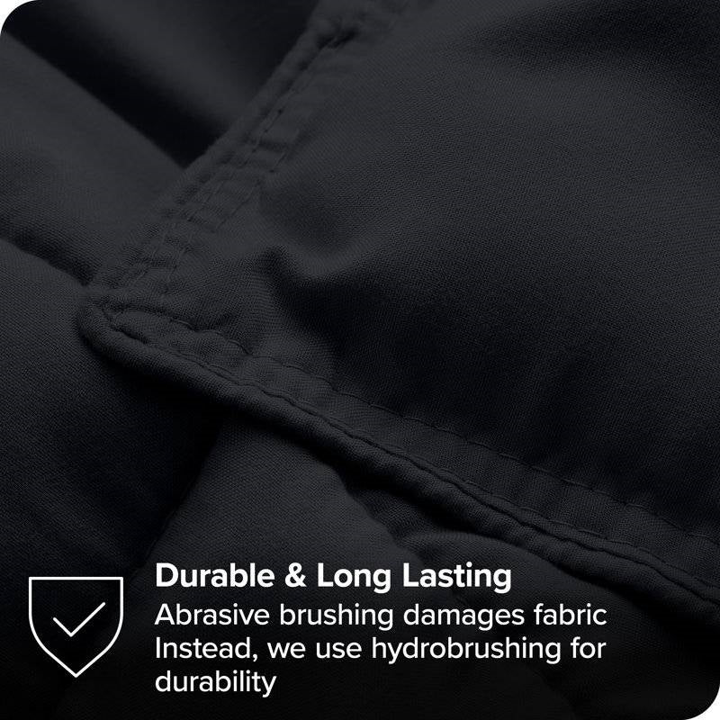 Queen size Luxuriously Soft Down Alternative Comforter Set in Black