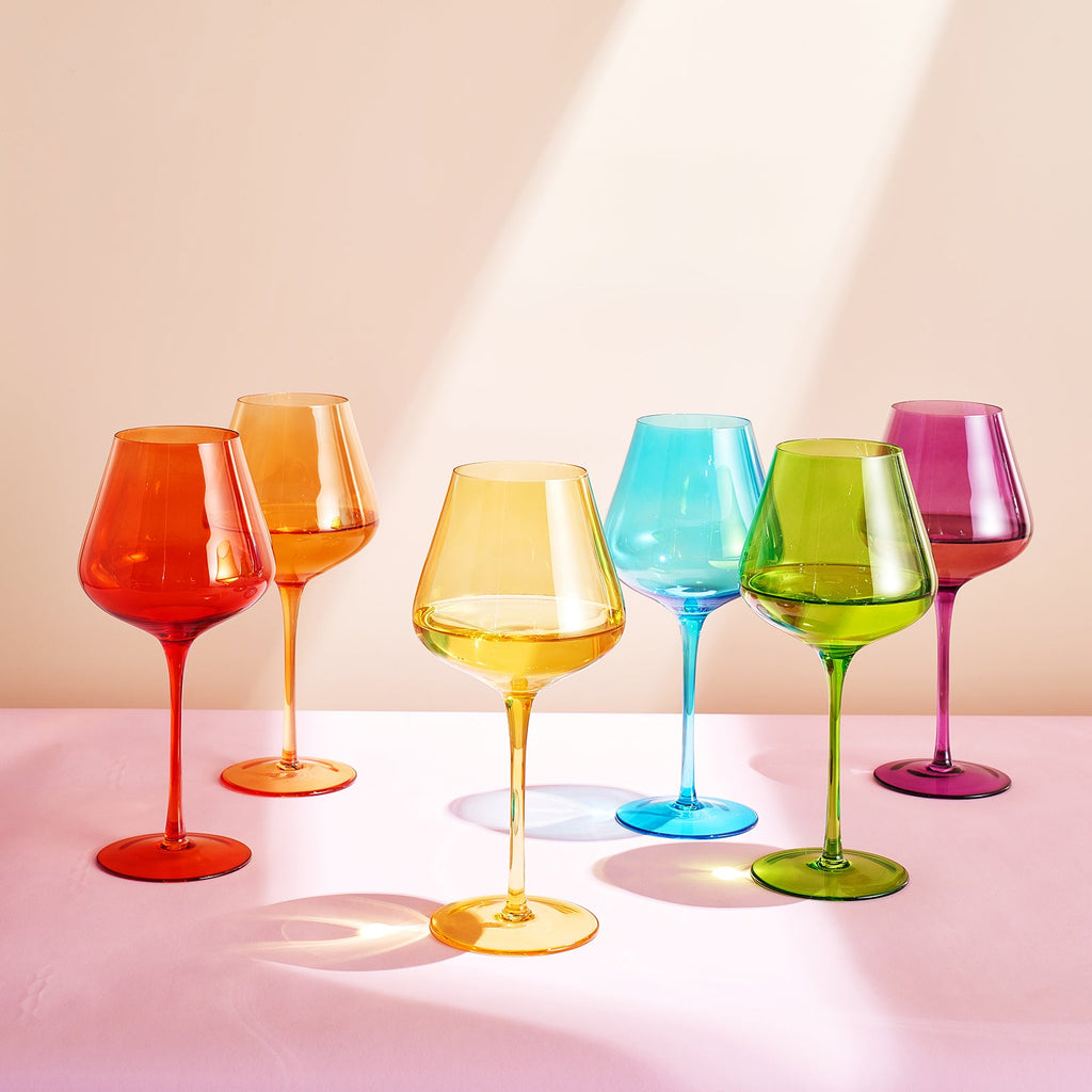 Stagioni Stemmed Wine Glassware, Set of 6, "Pride"