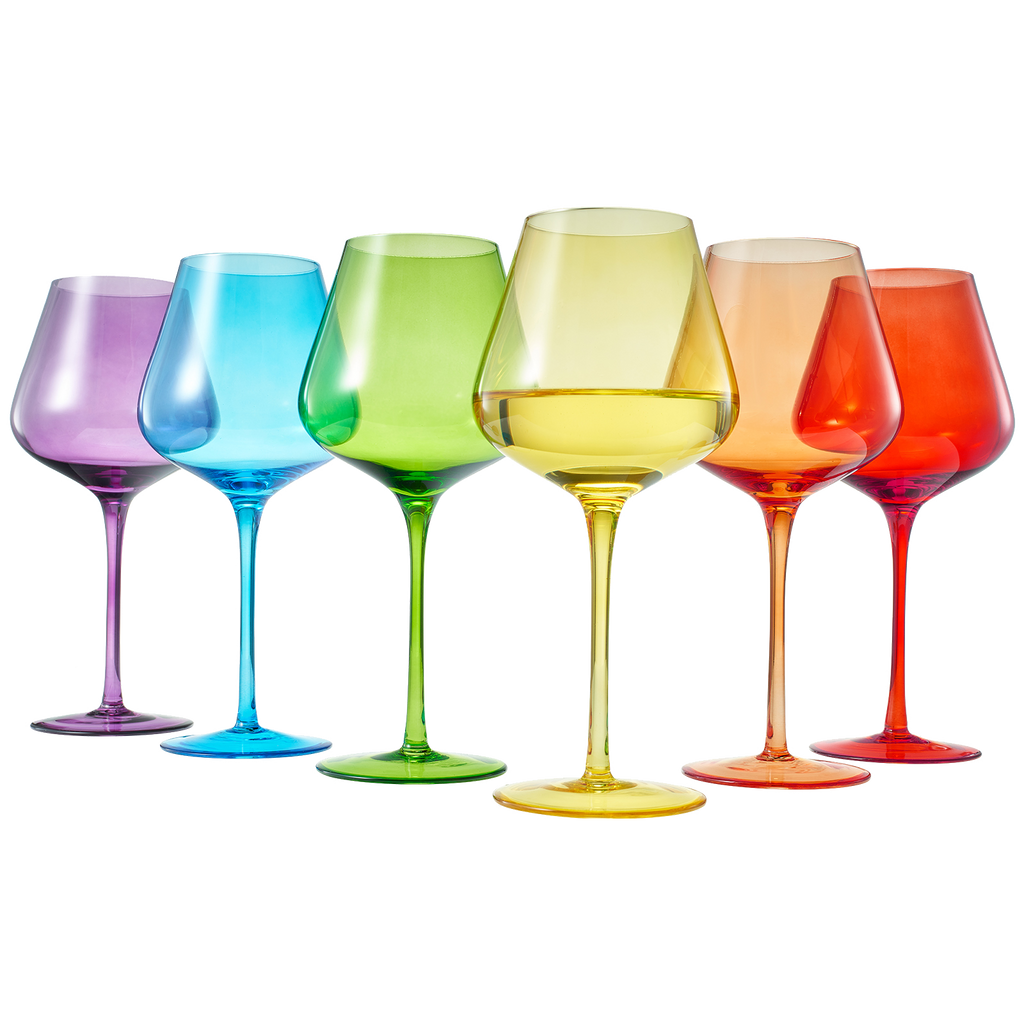 Stagioni Stemmed Wine Glassware, Set of 6, "Pride"