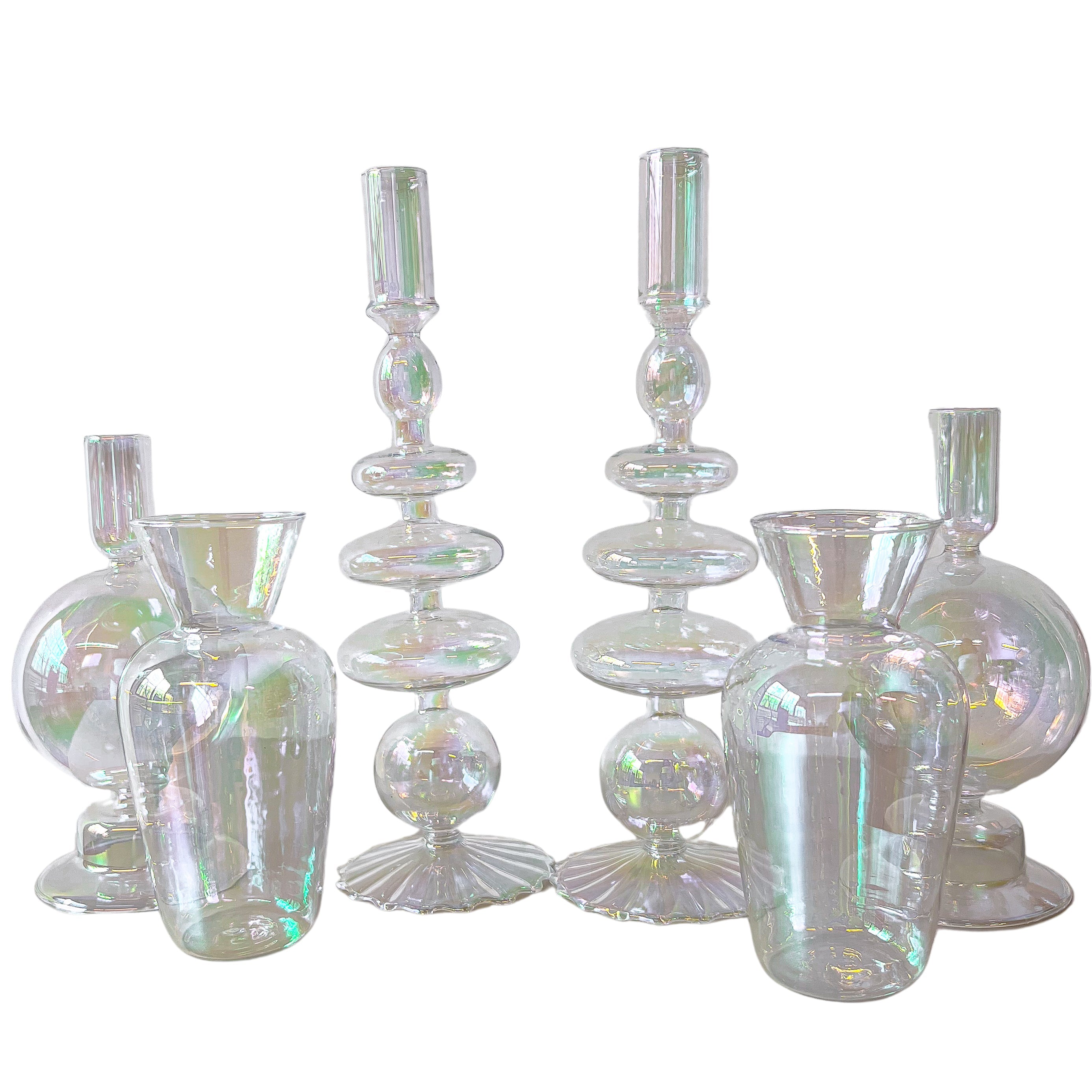 Rainbow Prism Vase - Pair