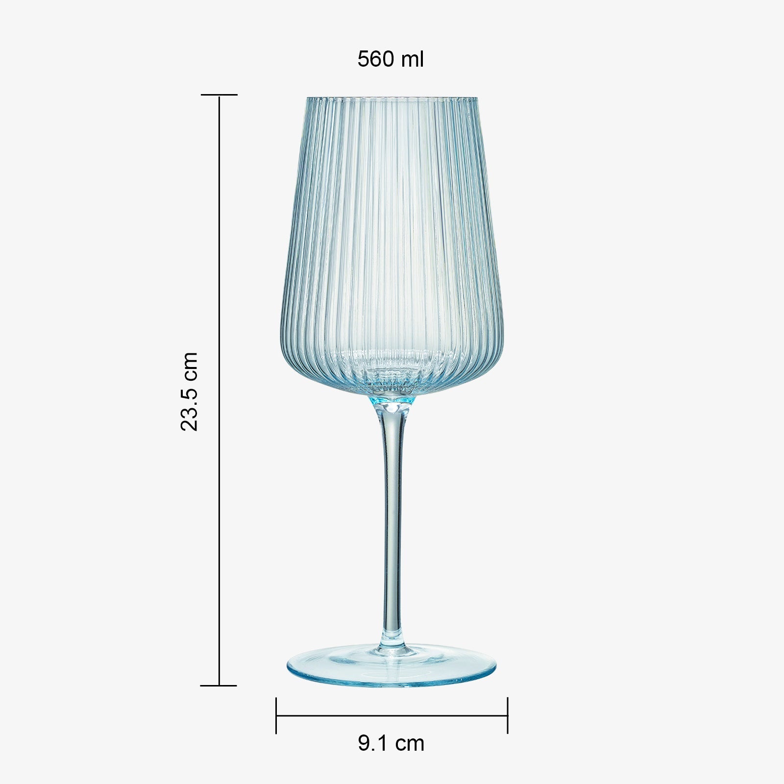 Monet Ribbed Stemmed Wine Glassware, Set of 6