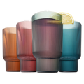 Eze Acrylic Ribbed Highball Glassware, Set of 4