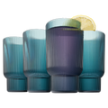 Eze Acrylic Ribbed Highball Glassware, Set of 4