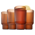 Eze Acrylic Ribbed Highball Glassware, Set of 4