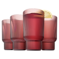 Eze Acrylic Ribbed Highball Glassware, Set of 4