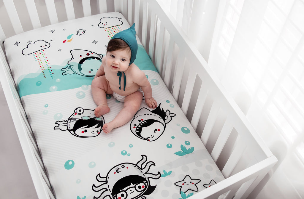 Dive In Standard Size Crib Sheet