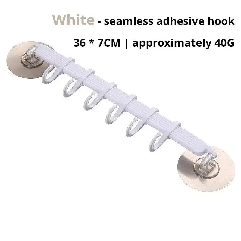 Blue/White/Pink Suction Cup Hook 6 Rows for Kitchen Bathroom Corner Hanger