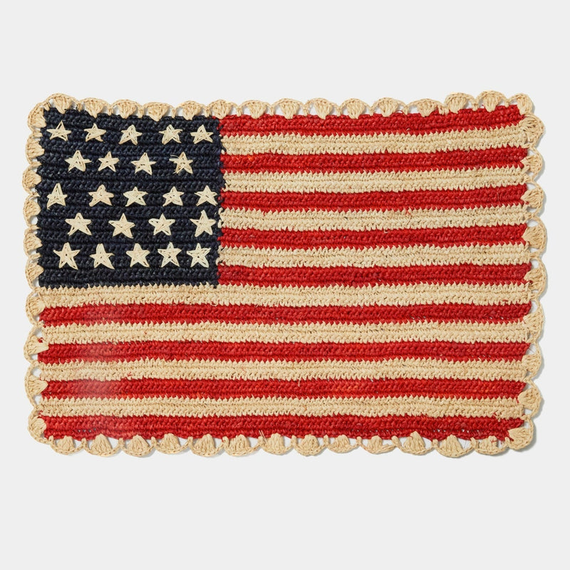 Handcrafted Scalloped Americana Placemats-American Flag Design - Payton James X Tuckernuck