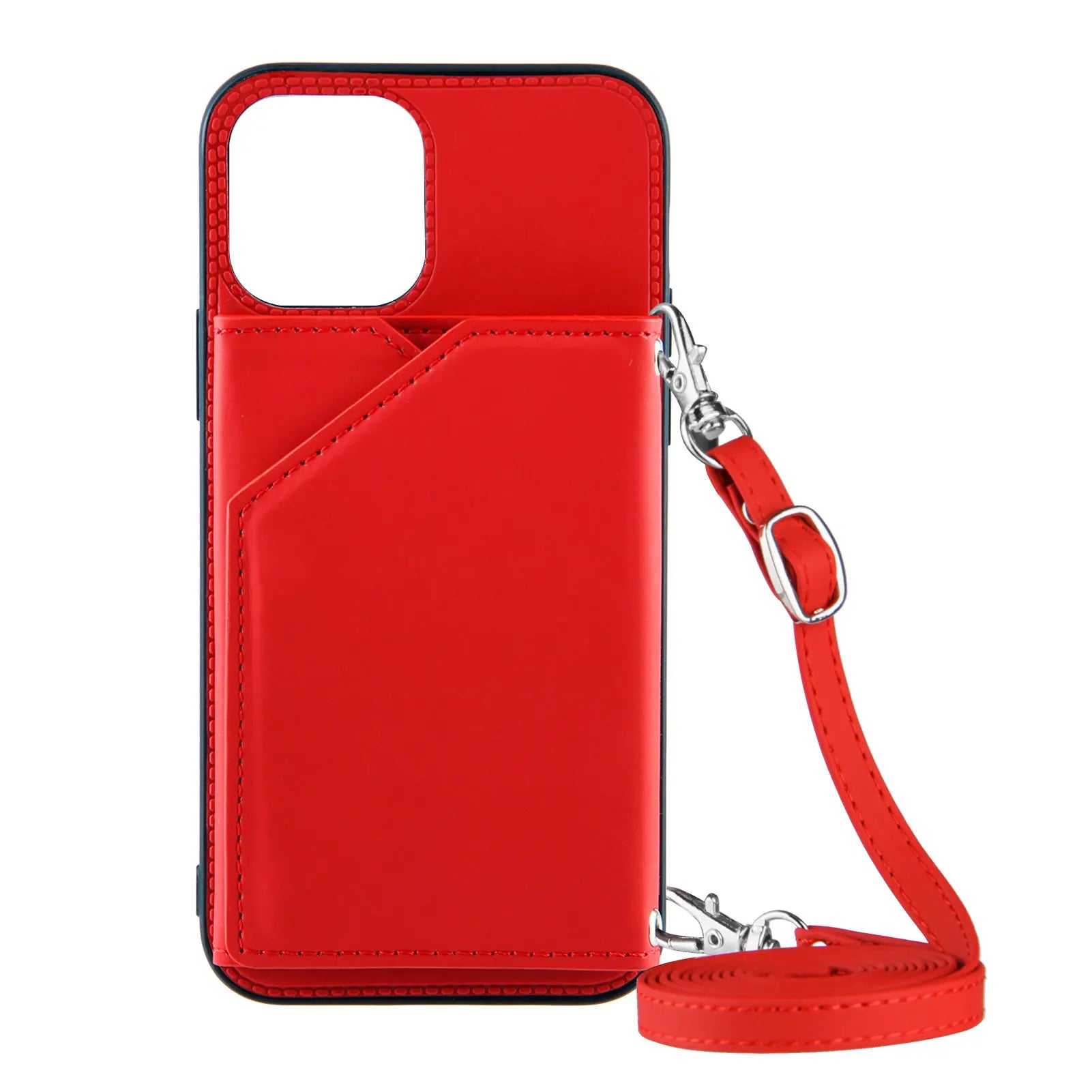 Lanyard Leather Phone Case for iPhone 13 12 11 Pro Max XS MAX XR X 7 8 Plus with Card Slot and Wallet Cover