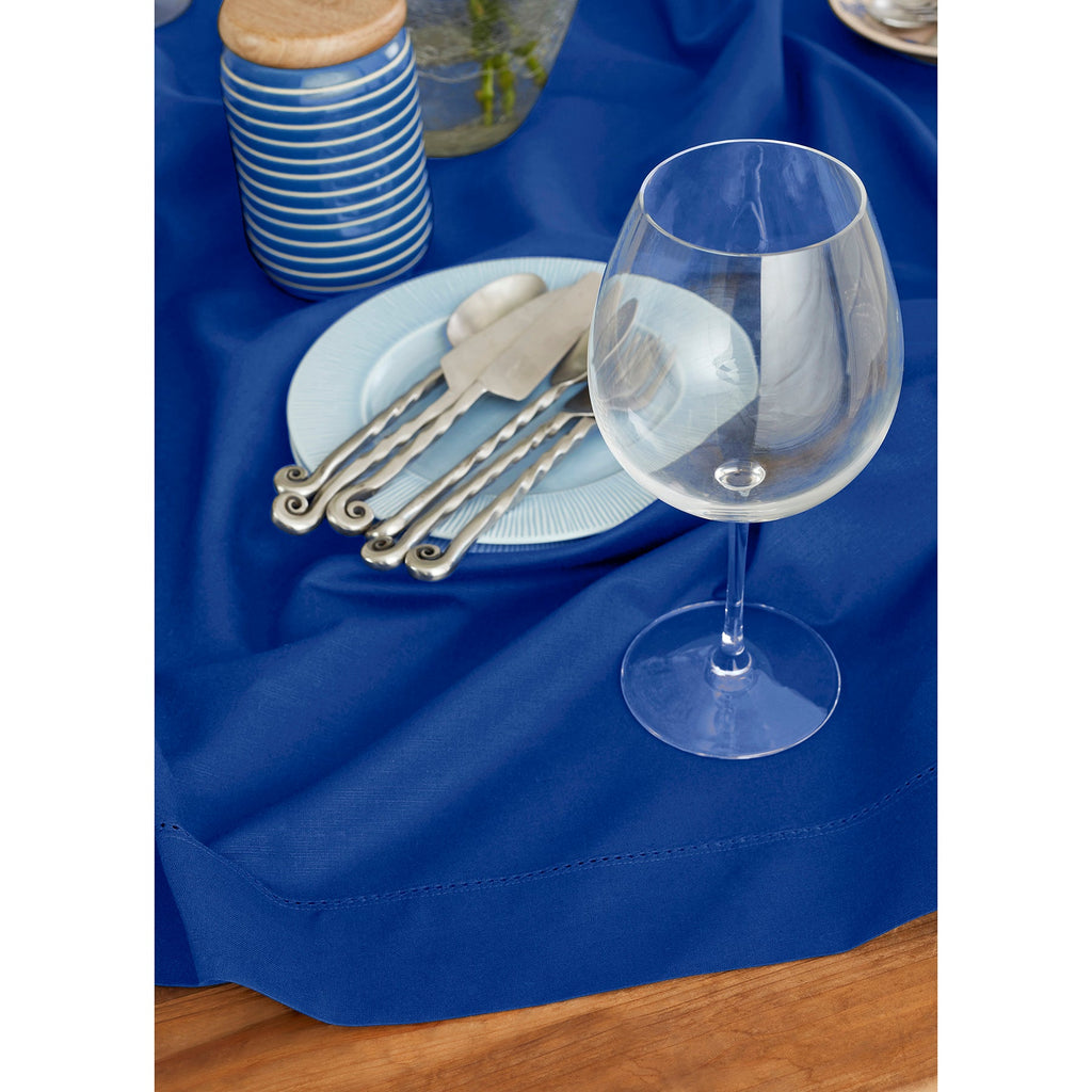 Cotton Linen Hemstitch Table Throw