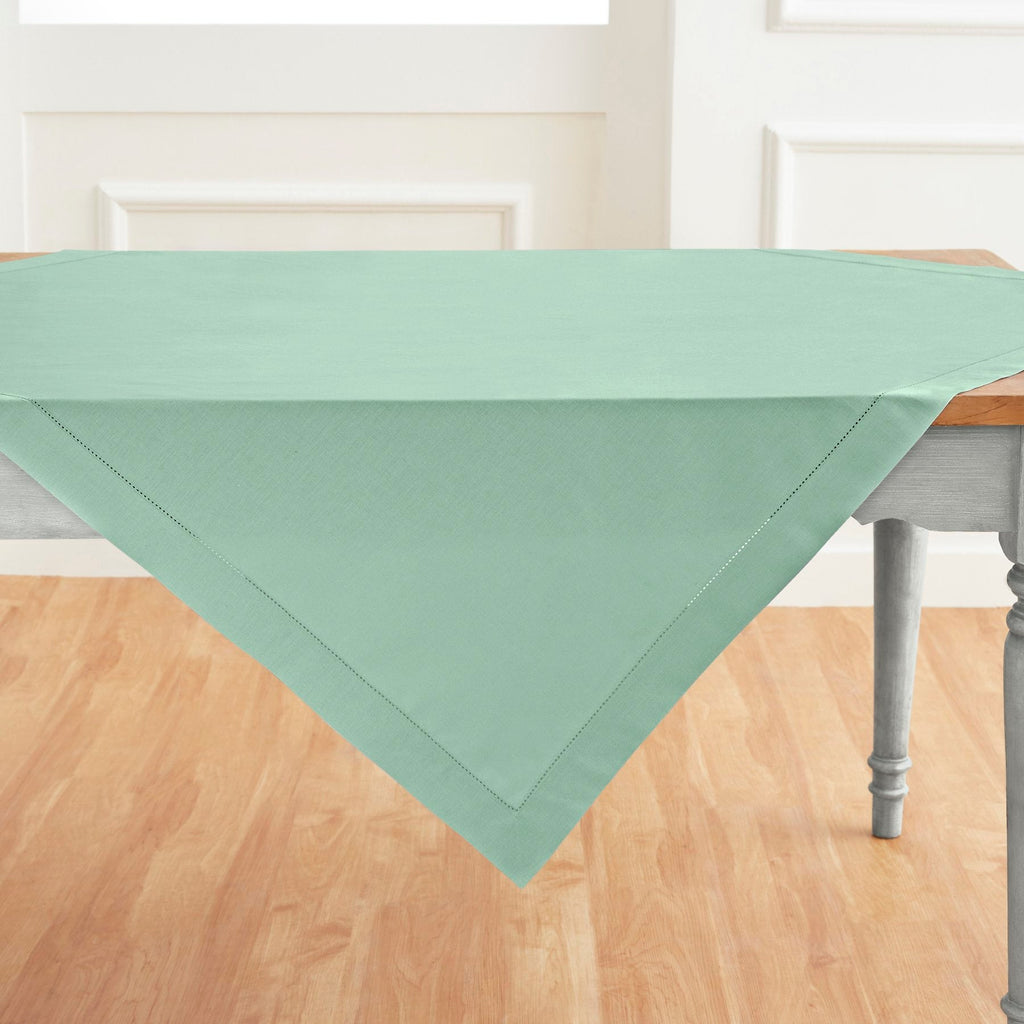 Cotton Linen Hemstitch Table Throw