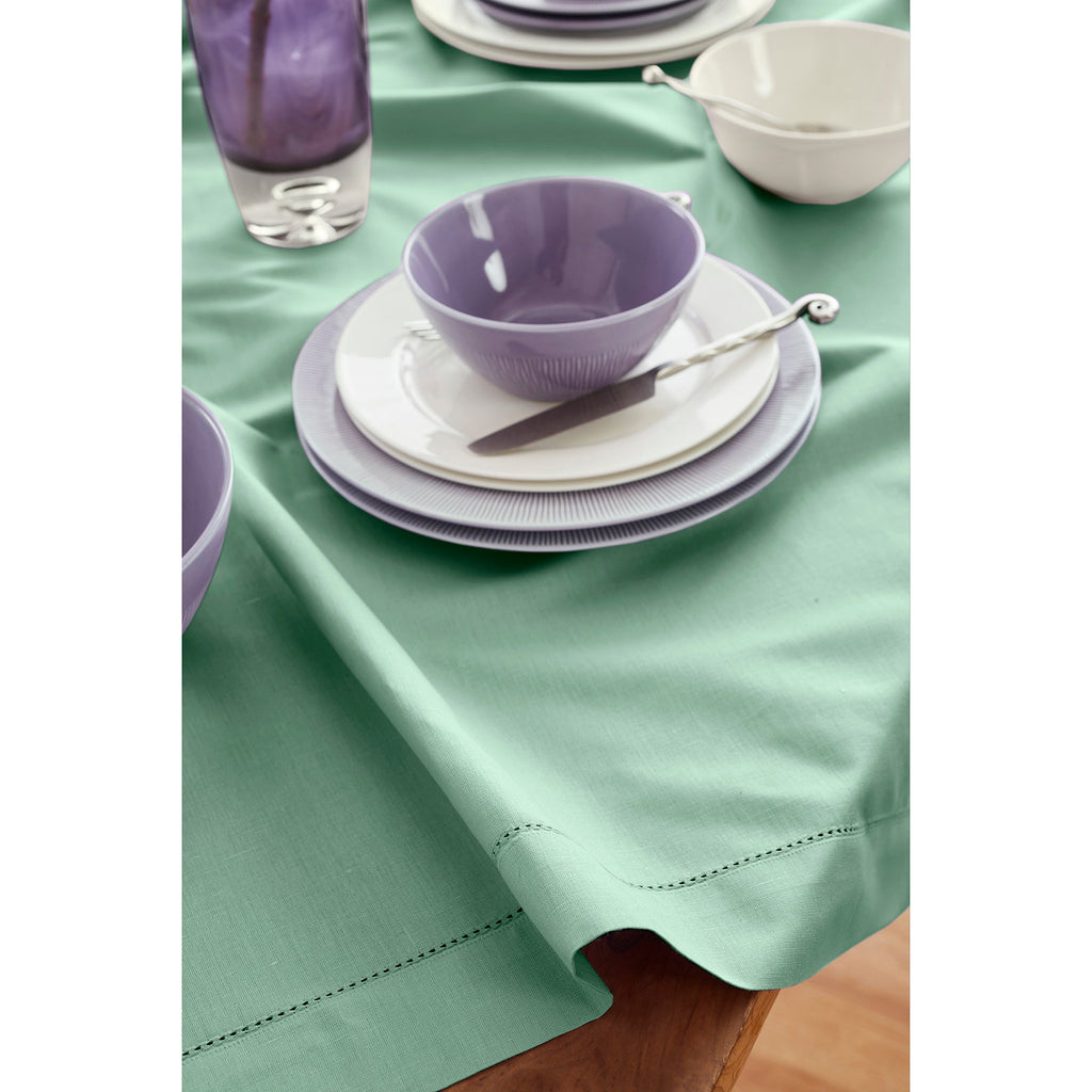 Cotton Linen Hemstitch Table Throw