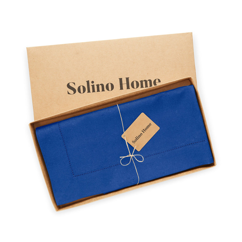 Cotton Linen Hemstitch Table Throw