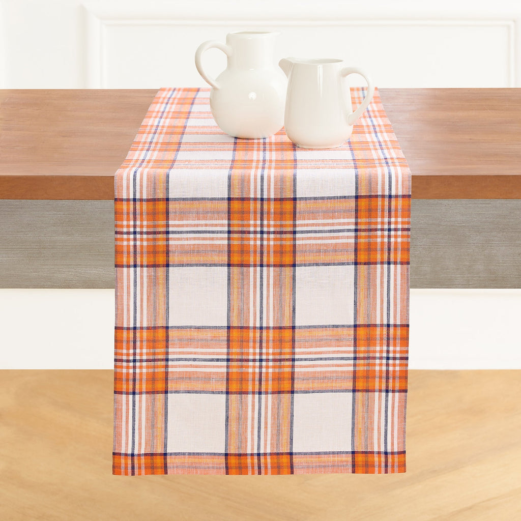 Orange Plaid Table Runner
