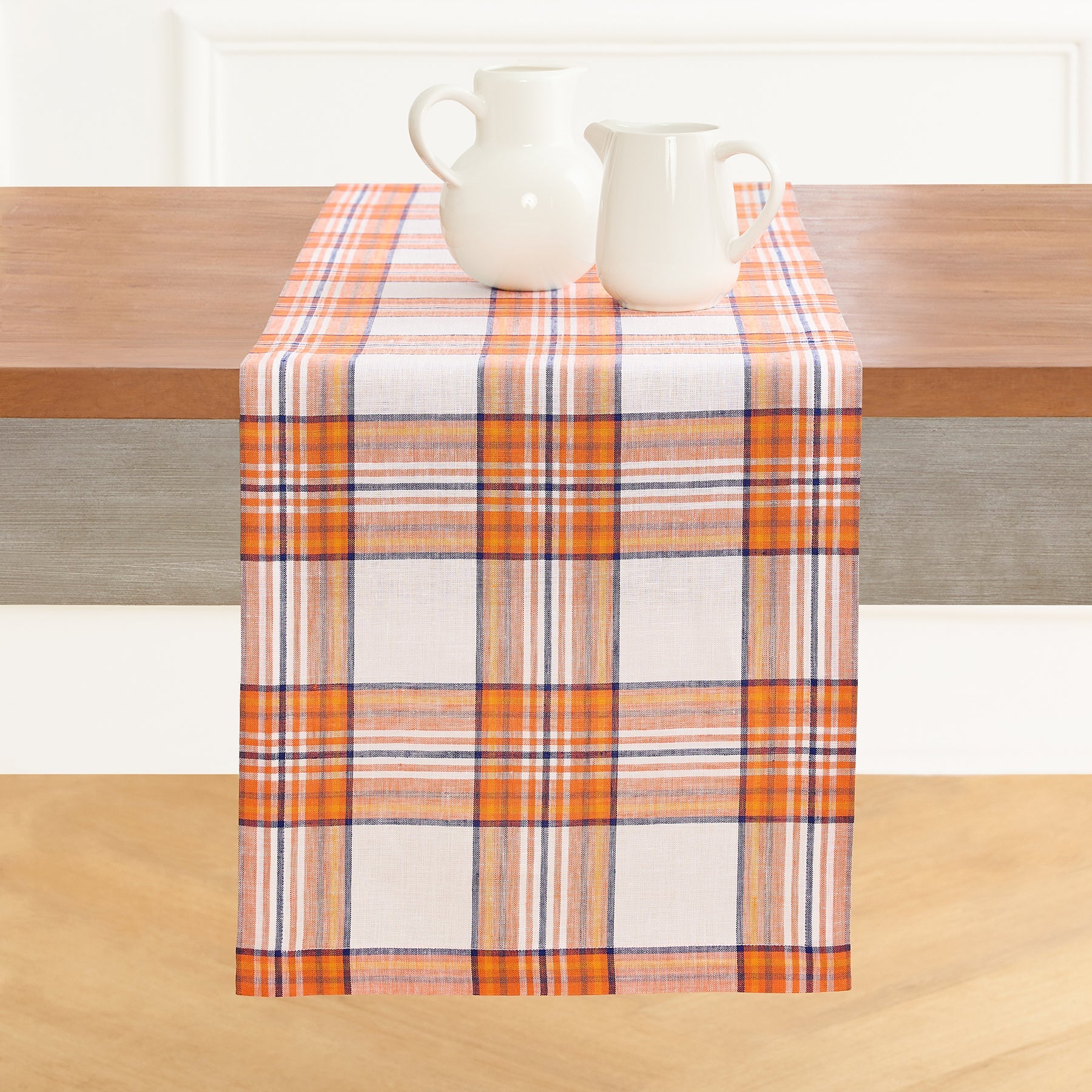 Orange Plaid Table Runner