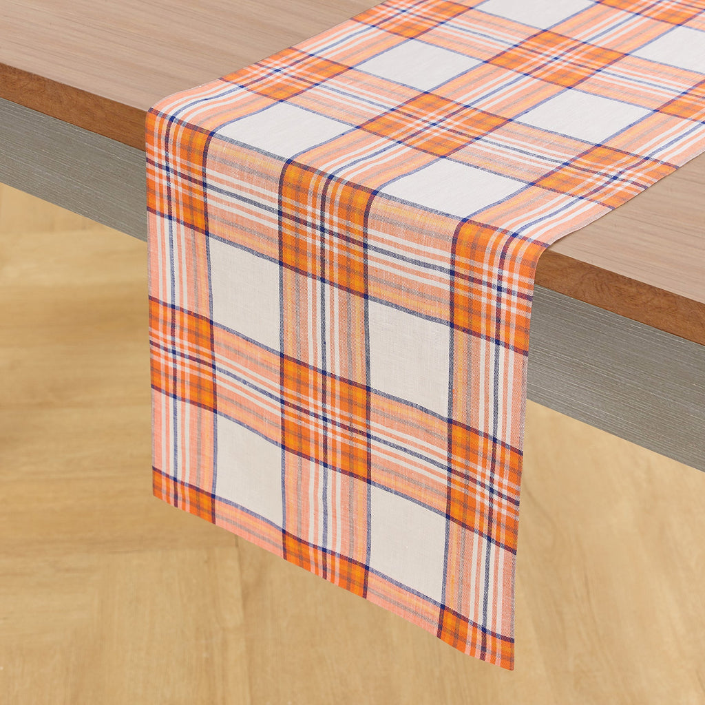 Orange Plaid Table Runner