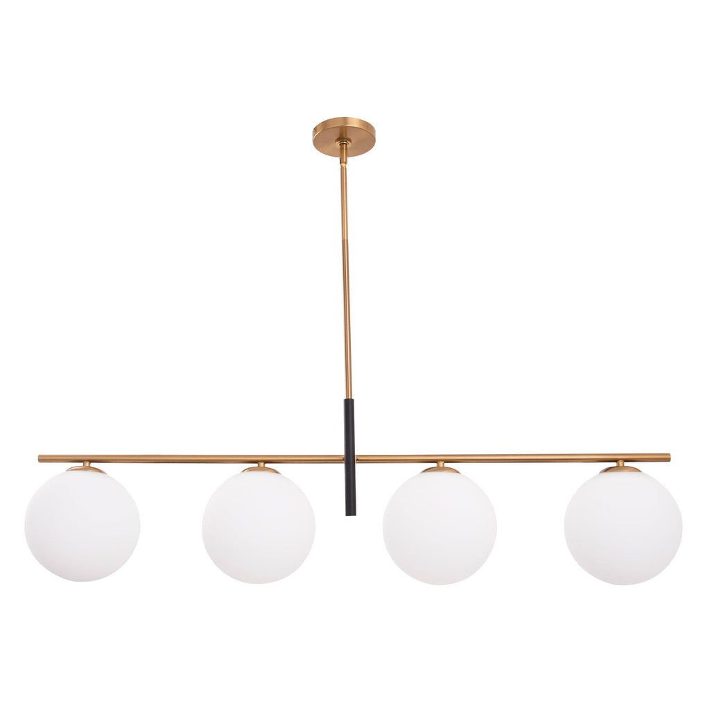 Spark Modern Gold Linear 4 Light Chandelier