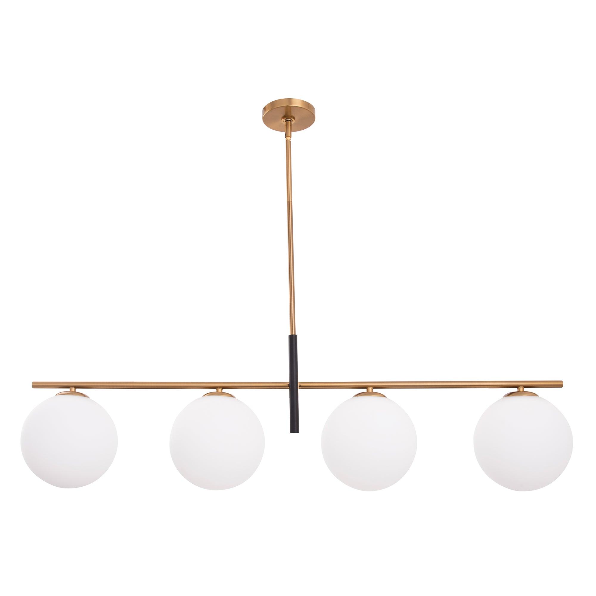 Spark Modern Gold Linear 4 Light Chandelier