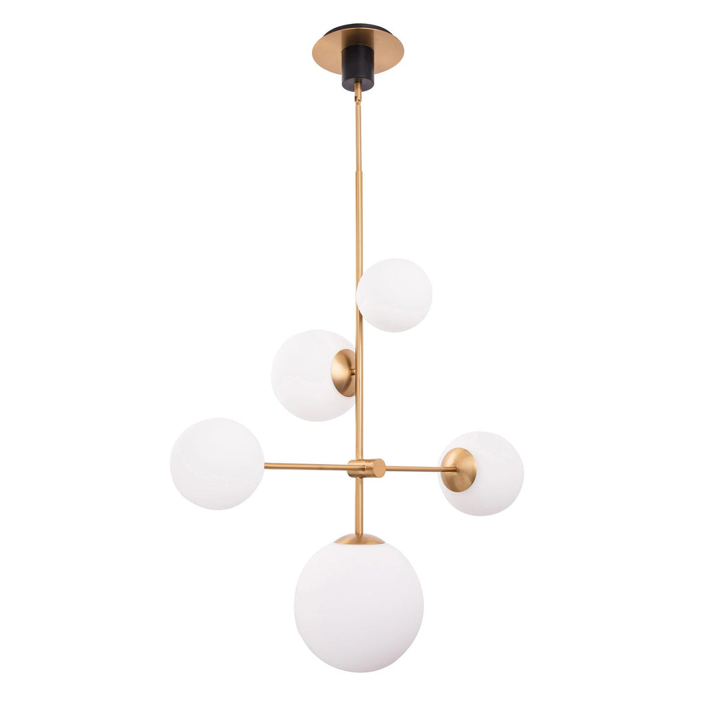 Spark Modern Gold 5 Light Dimmable Chandelier