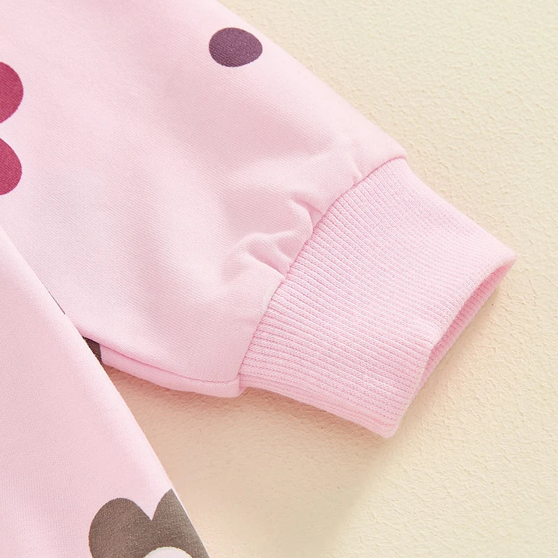 Baby Girls 2Pcs Buble Romper Floral Flowers Print Round Neck Long Sleeve Jumpsuit with Headband Fall Set