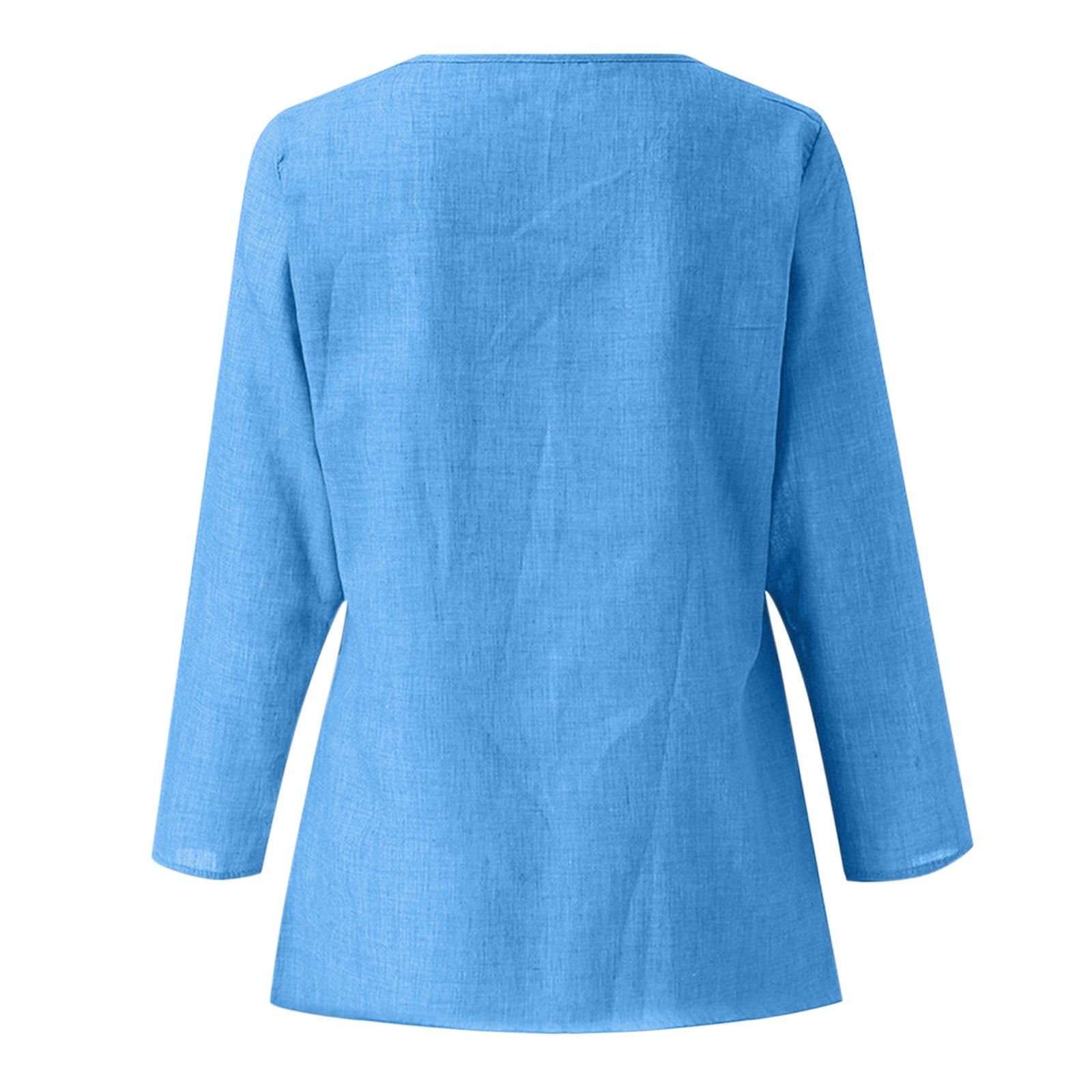 Vintage Cotton Linen Blouse Loose Blouses Summer Shirts Casual Long Sleeve Round Neck Solid Shirt