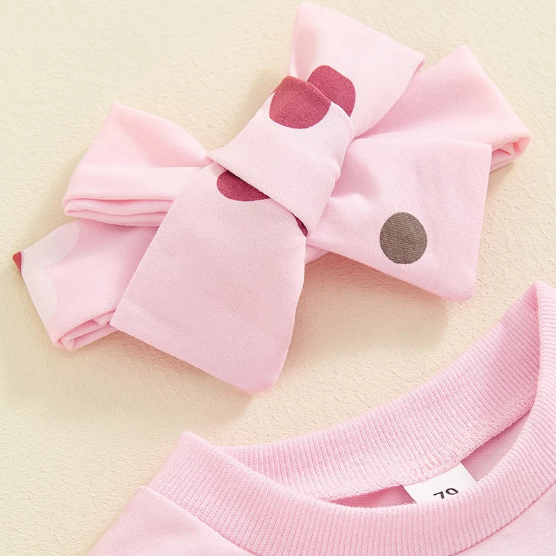 Baby Girls 2Pcs Buble Romper Floral Flowers Print Round Neck Long Sleeve Jumpsuit with Headband Fall Set