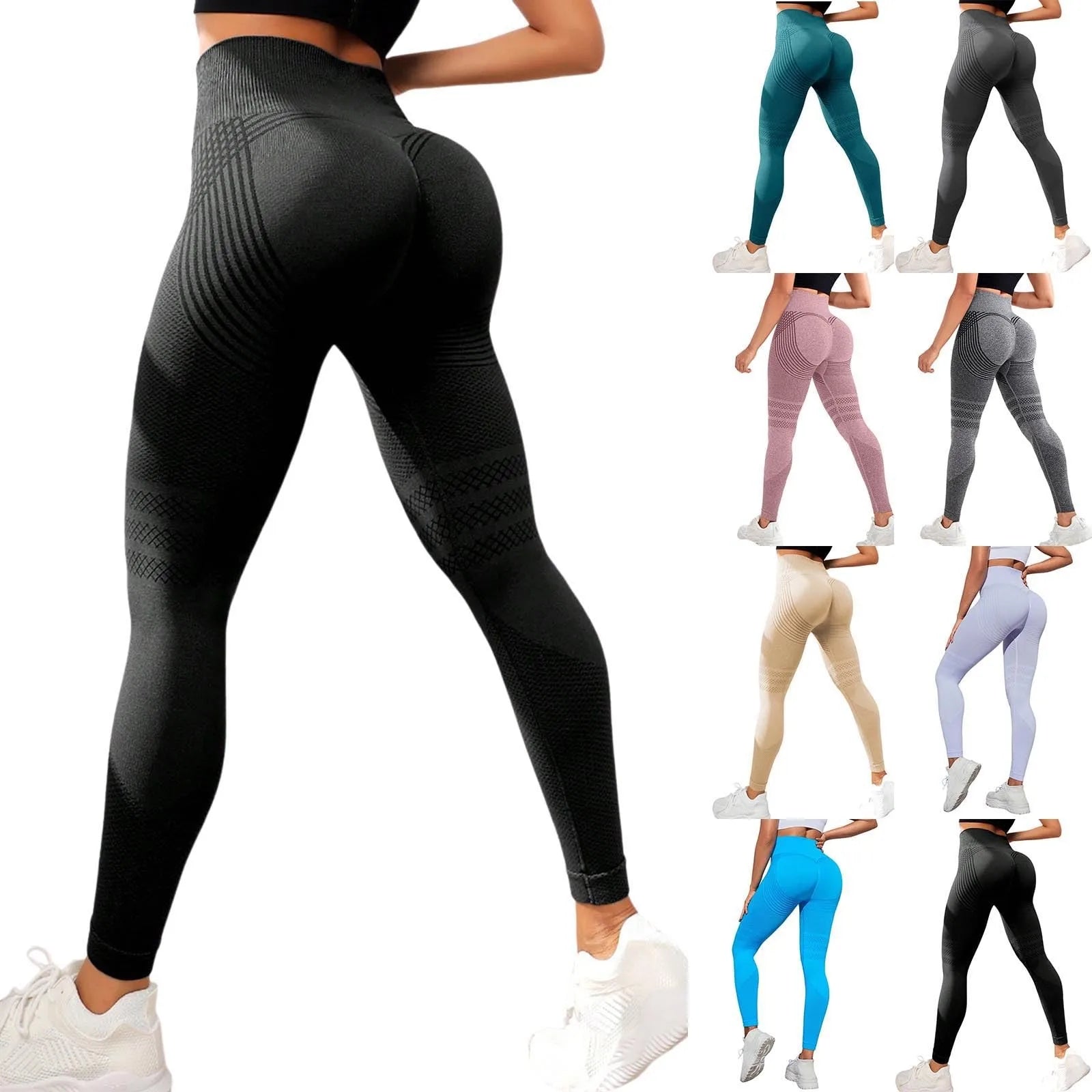 High Waist Compression Leggings for Women - Seamless Slimming Opaque Stretch Pants for Yoga and Fitness