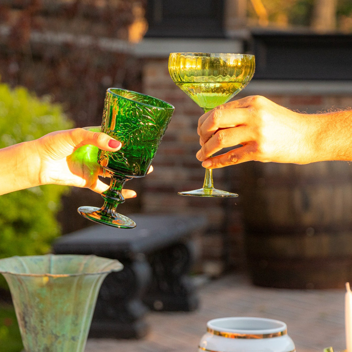 Sage Ribbed Coupe - Set of 4