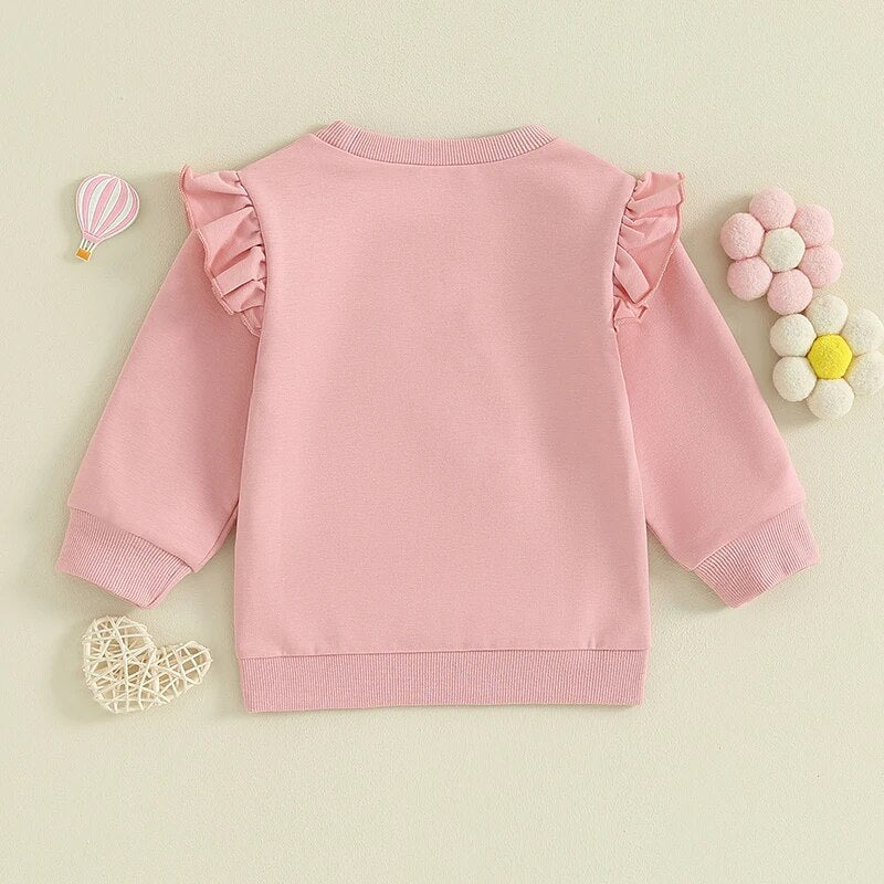 Baby Toddler Kids Girls Sister Matching Big Sis Shirt/Lil Sis Ruffle Sleeve Long Sleeve Romper Crewneck Top