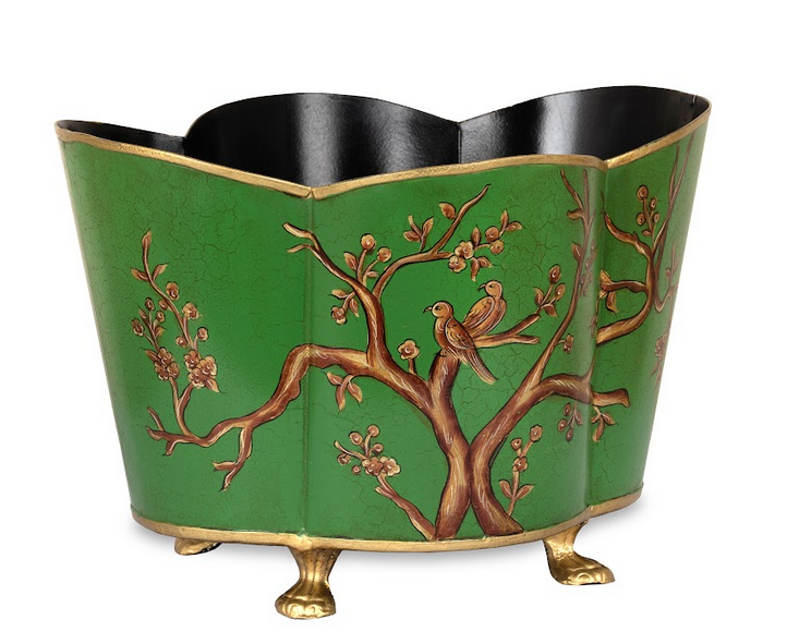 Green & Gold Quatrefoil Planter