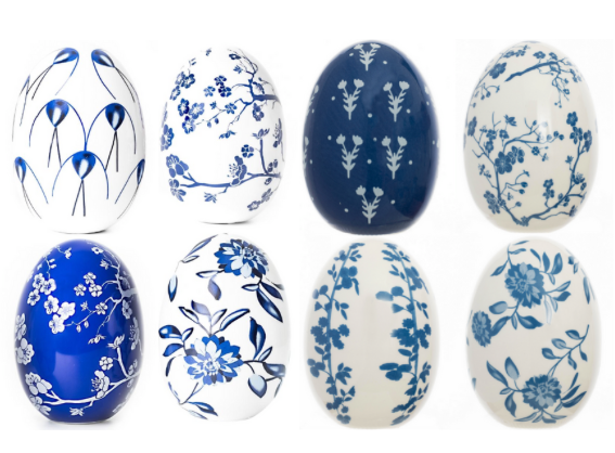 Blue & White Porcelain Eggs