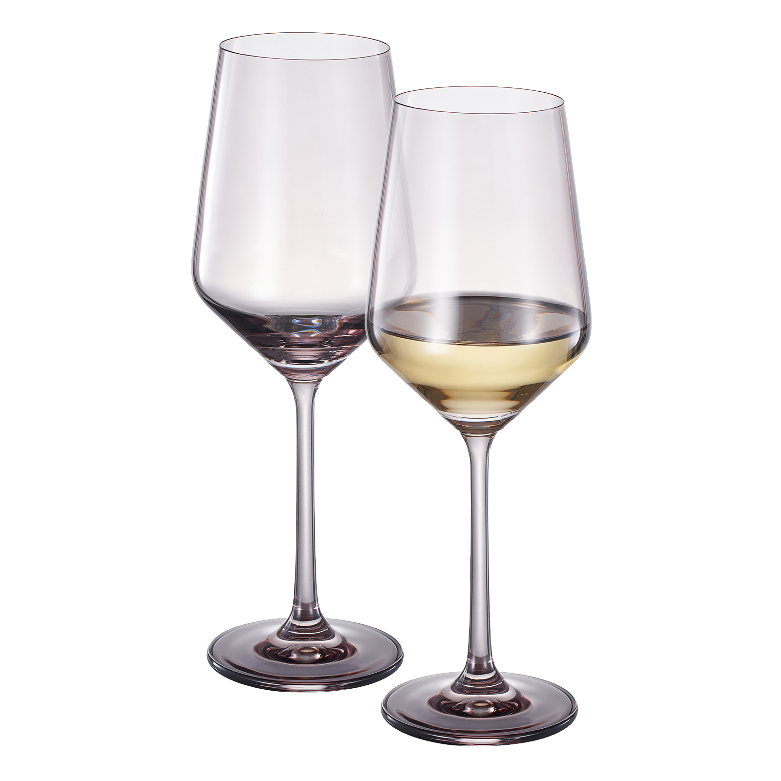 Tonal Stemmed Wine Glassware, Smoke Grey, Set of 2