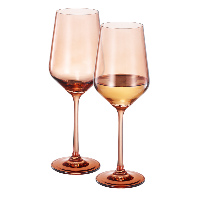 Tonal Stemmed Wine Glassware, Burnt Orange, Set of 2