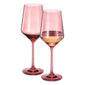 Tonal Stemmed Wine Glassware, Cranberry Red, Set of 2