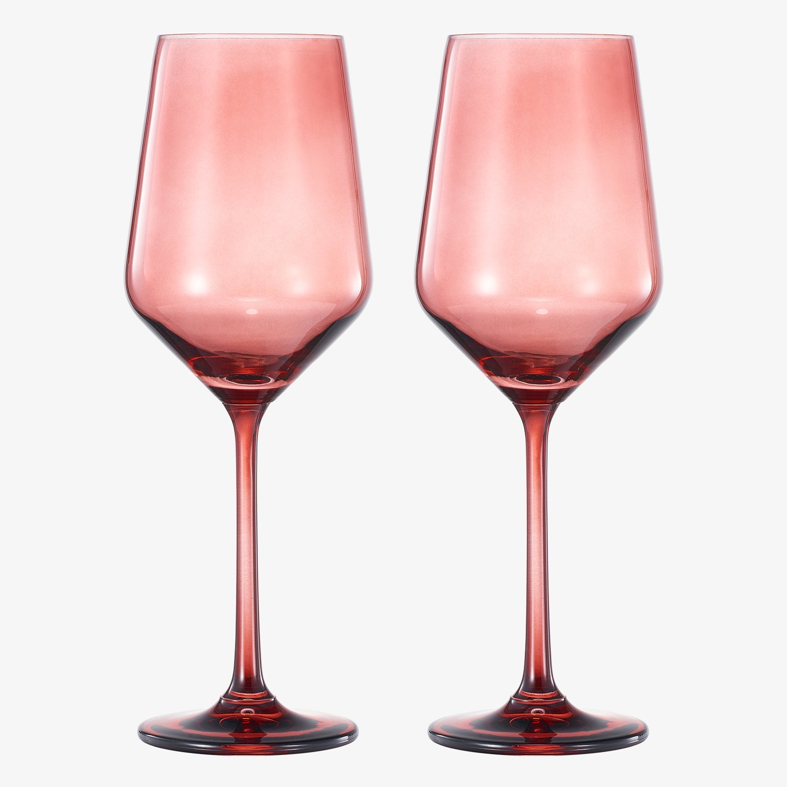 Tonal Stemmed Wine Glassware, Cranberry Red, Set of 2