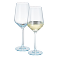 Monet Stemmed Wine Glassware, Blue, Set of 2