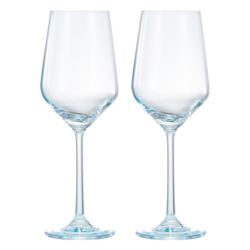 Monet Stemmed Wine Glassware, Blue, Set of 2